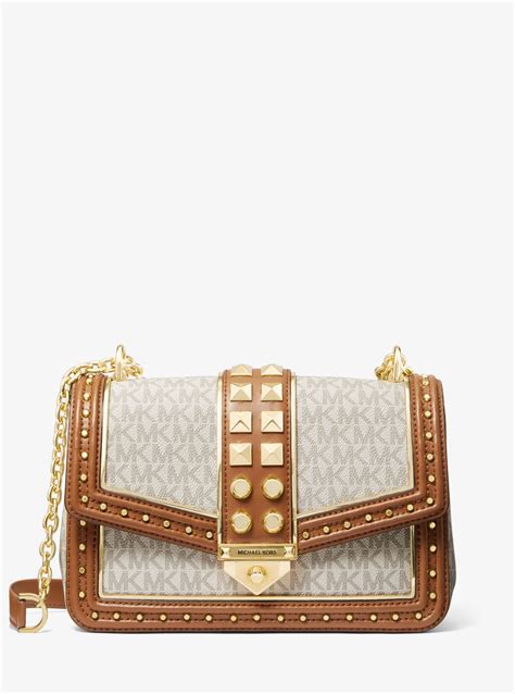 SoHo Large Studded Logo Shoulder Bag 